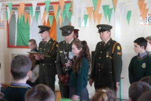 Children from 6th class informing the assembly of our student's links to 1916.